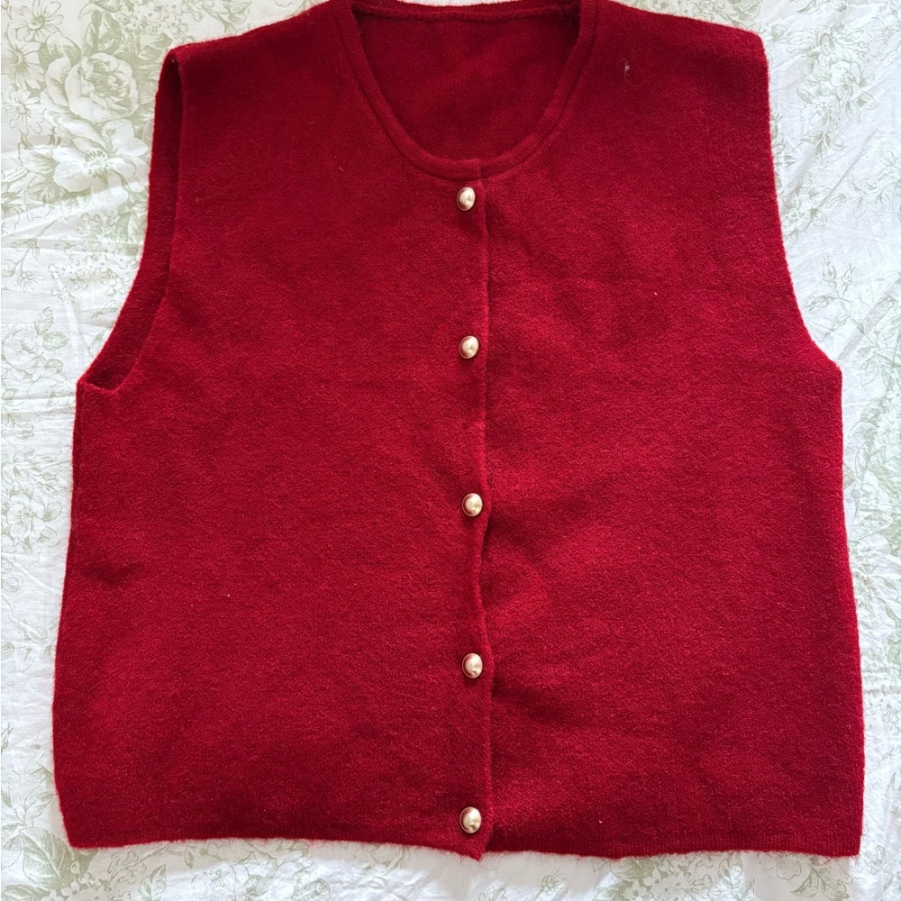 Red Button-Up Vest